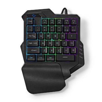 Nedis GKBDS110BK - Káblová Herná Klávesnica | USB-A | Membránové Keys | RGB | Jednoručné| Dĺžka kábla: 1.6 m