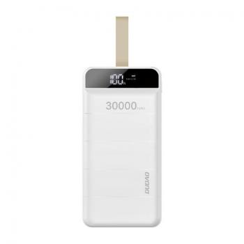 Dudao K8s+ Power Bank 30000mAh 3x USB + LED lampa, biely (K8s+ white)