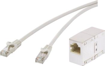 Renkforce RF-3828910 RJ45 sieťové káble, prepojovacie káble CAT 5e F/UTP 30.00 m sivá s ochranou 1 ks