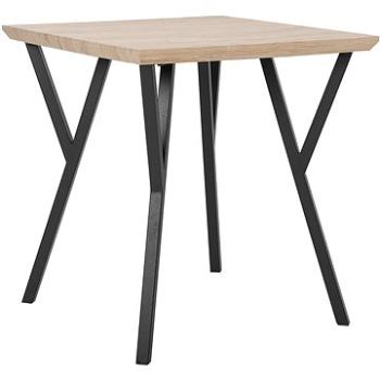 Jedálenský stôl 70 x 70 cm, svetlé drevo s čiernou BRAVO, 168939 (beliani_168939)
