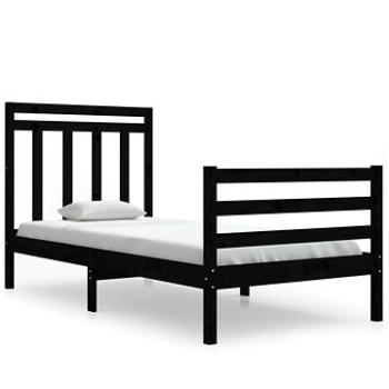 Rám postele čierny masívne drevo 90 × 200 cm, 3105304