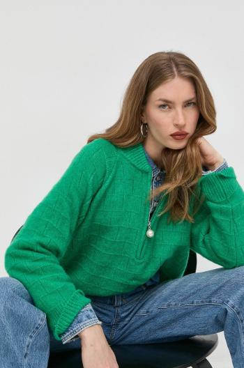 Vlnený sveter Custommade Titt dámsky, zelená farba,