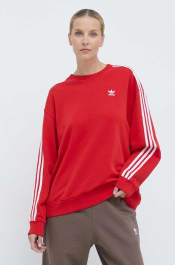 Mikina adidas Originals 3-Stripes Crew OS dámska, červená farba, s nášivkou, IN8487