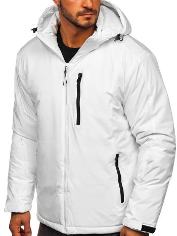 Biela pánska športová lyžiarská zimná bunda Bolf HH011