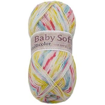 Baby soft multicolor 100 g – 606 biela, žltá, tyrkysová, ružová (6860)