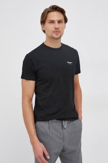 Tričko Pepe Jeans Basic pánske, čierna farba, jednofarebné