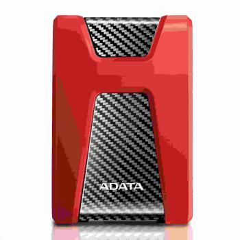 ADATA Externý HDD 2TB USB 3.1 DashDrive Durable HD650, červený (gumový, nárazu odolný)