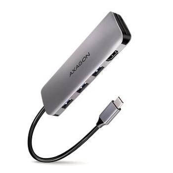 AXAGON HMC-HCR3A 5-in-1 Hub, USB-C 5Gbps, 4× USB-A, HDMI 4k/30 Hz, SD/microSD, USB-C cable 20 cm