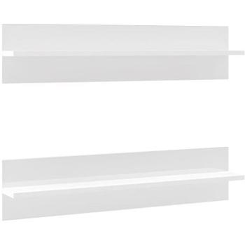 Shumee - Nástenné 2 ks biele vysoký lesk 80×11,5×18 cm drevotrieska, 807345