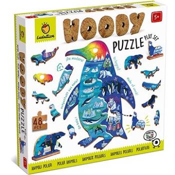 Ludattica Woody Polárne Zvieratká, drevené puzzle, 48 dielikov (21696)