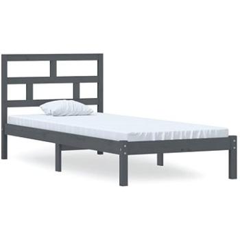 Rám postele sivý masívna borovica 100 × 200 cm, 3101210