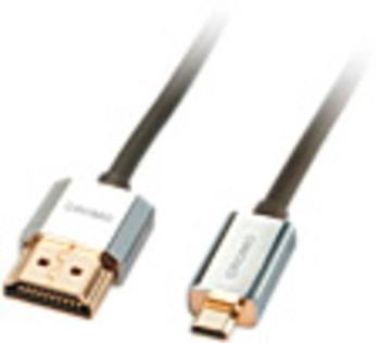 LINDY HDMI prepojovací kábel #####HDMI-A Stecker, #####HDMI-Micro-D Stecker 0.50 m sivá 41680 high speed HDMI s ethernet
