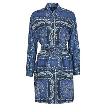 Liu Jo  Krátke šaty ABITO CAMICIA DEN.BLUE PRINTS WASH  Modrá