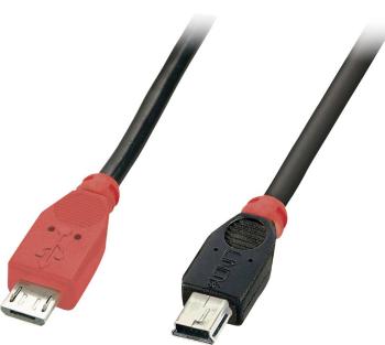 LINDY #####USB-Kabel USB 2.0 #####USB-Micro-B Stecker, #####USB-Mini-B Stecker 50.00 cm čierna s funkciou OTG