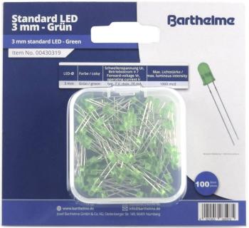 Barthelme  LED sortiment   zelená guľatý 3 mm 100 mcd 30 ° 20 mA 2 V