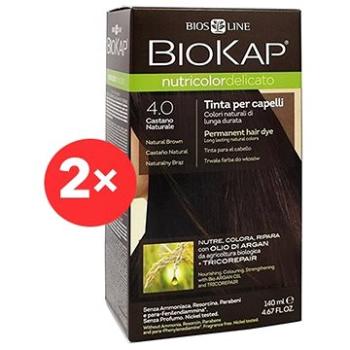 BIOKAP Nutricolor Delicato Brown Gentle Dye 4.00 (2× 140 ml)