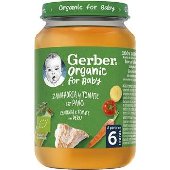GERBER Organic detský príkrm mrkva a paradajky s morčacím mäsom 190 g (7613287800497)