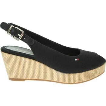 Tommy Hilfiger  Sandále Iconic Elba Sling Back Wedge  Čierna