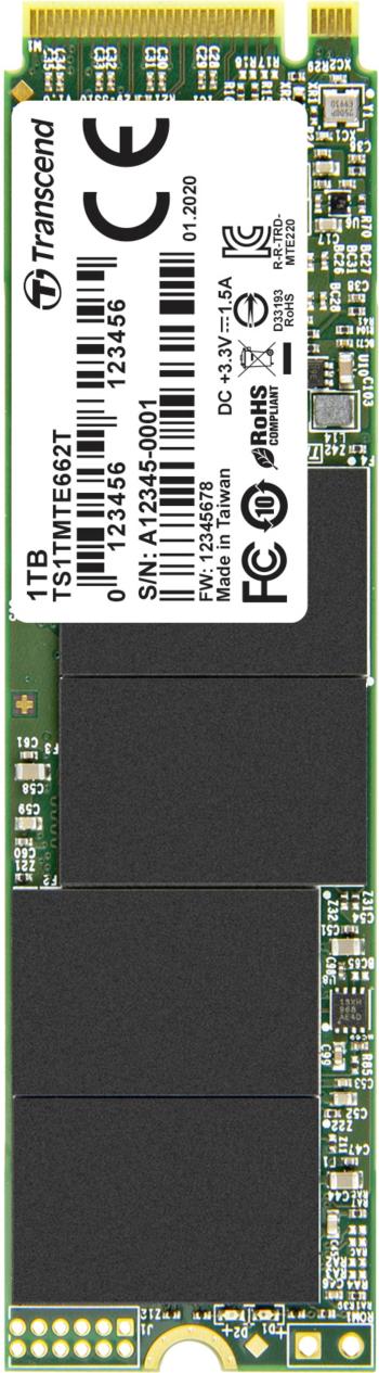 Transcend MTE662T 1 TB interný SSD disk NVMe / PCIe M.2 PCIe NVMe 3.0 x4 Retail TS1TMTE662T