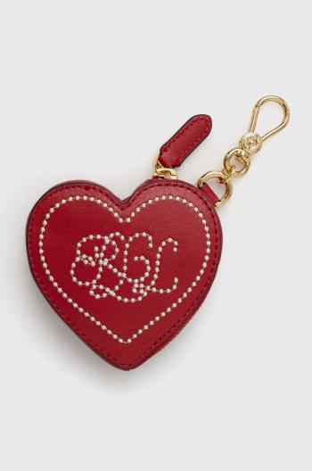 Kožená peňaženka Lauren Ralph Lauren dámsky, červená farba