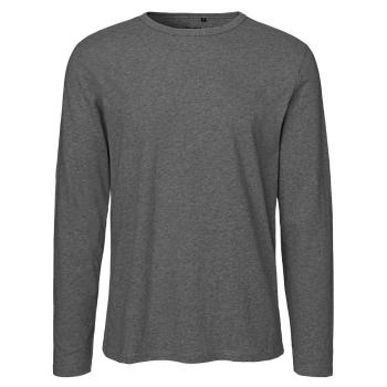 Neutral Pánske tričko s dlhým rukávom z organickej Fairtrade bavlny - Tmavý melír | XXXL