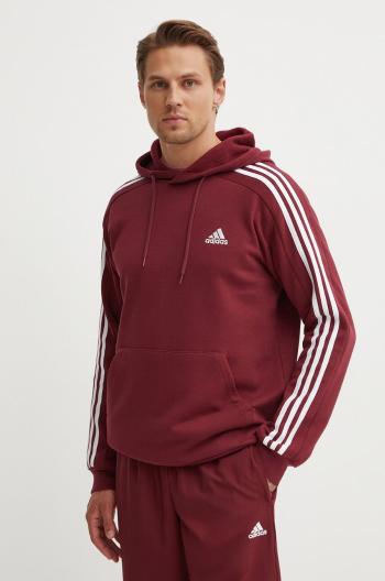 Mikina adidas Essentials pánska, bordová farba, s kapucňou, s nášivkou, JG5949