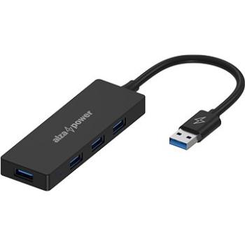 AlzaPower FlatCore USB-A (M) na 4× USB-A 3.0 (F) čierny (APW-HACF4A3B)