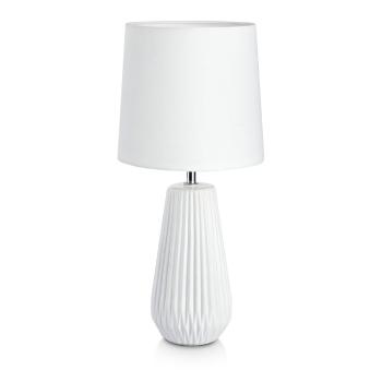 Biela stolová lampa Markslöjd Nicci, ø 19 cm