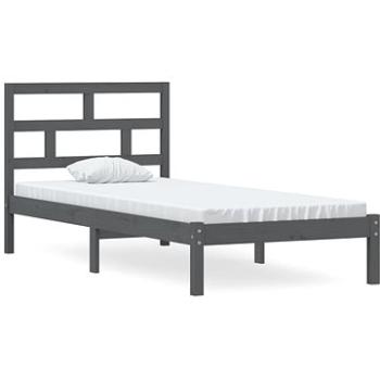 Rám postele sivý masívna borovica 90 × 200 cm, 3101205
