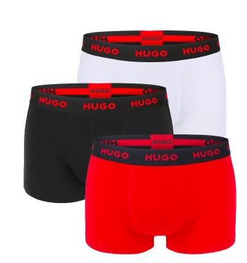 HUGO - boxerky 3PACK cotton stretch black, white, red combo - limitovaná fashion edícia (HUGO BOSS)-M (83-89 cm)