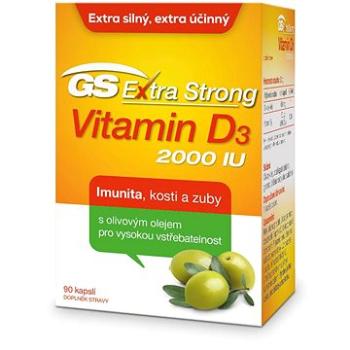 GS Extra Strong Vitamín D3 2000 IU cps. 90 2022 ČR/SK (8595693300473)