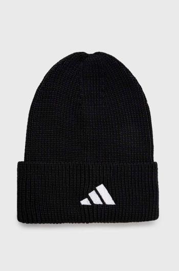 Čiapka adidas Performance čierna farba, z hrubej pleteniny