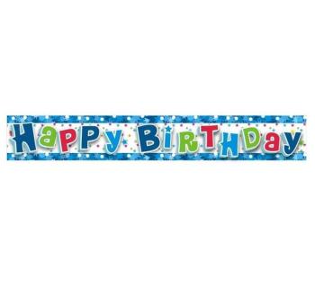 Happy Birtday Banner -girlanda 180 cm modrá - GoDan