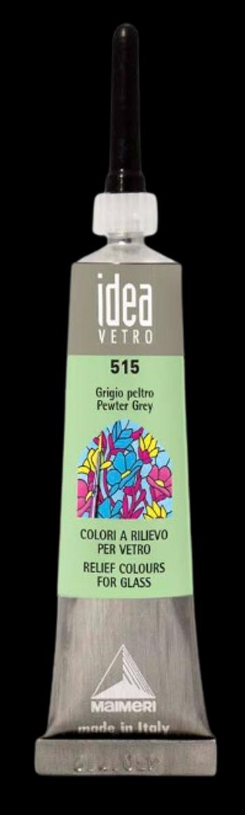 MAIMERI VETRO RILIEVO - Kontúra na sklo (515 - pewter grey, 20 ml)