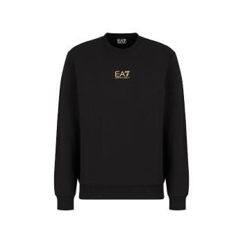 Ea7 Emporio Armani  Identity Cotton Sweatshirt Black/Gold  Mikiny Čierna