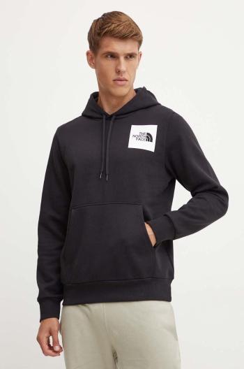 Mikina The North Face Fine Hoodie pánska, čierna farba, s kapucňou, s potlačou, NF0A89EUJK31