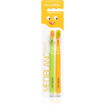 MEDIBLANC KIDS & JUNIOR Ultra Soft zubná kefka pre deti ultra soft Green, Orange 2 ks