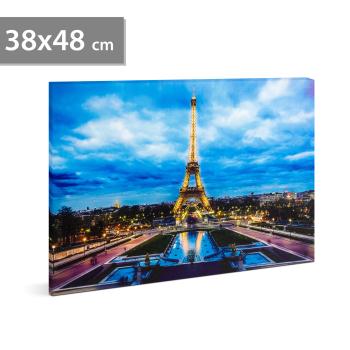 LED obrázok na stenu- "Eiffelova veža" -  2 x AA, 38 x 48 cm
