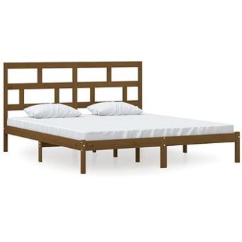Rám postele medovo hnedý masívne drevo 180 × 200 cm Super King, 3101236
