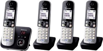 Panasonic KX-TG6824 Quattro DECT, GAP bezdrôtový analógový telefón  záznamník, handsfree čierna, strieborná