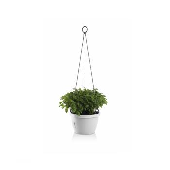 Gardenico Samozavlažovací závesný kvetináč Marina biela, pr. 25 cm