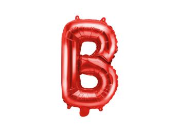 PartyDeco Fóliový balón Mini - Písmeno B 35 cm červený
