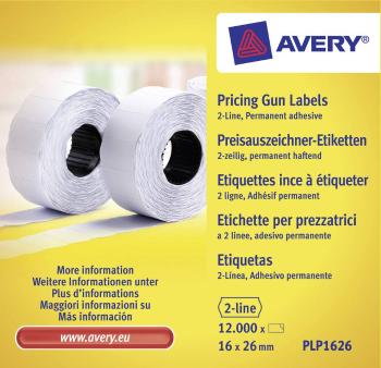 Avery-Zweckform cenovky PLP1626 permanentné Šírka etikety: 26 mm Výška štítku: 16 mm biela 12000 ks
