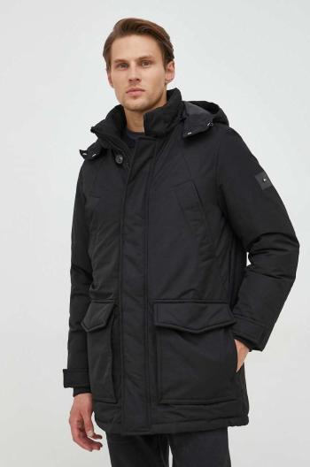Páperová bunda Tommy Hilfiger pánska, čierna farba, zimná
