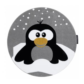 Okrúhly koberec PETIT - Tučniak - sivý Round rug penguin - grey priemer 120 cm