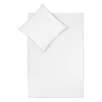Biele obliečky na jednolôžko z bavlneného perkálu Westwing Collection Daria, 135 x 200 cm