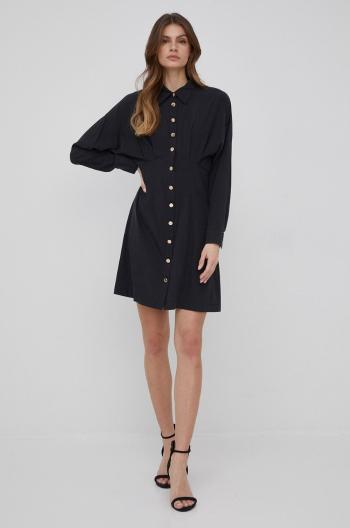 Šaty Sisley čierna farba, mini, áčkový strih