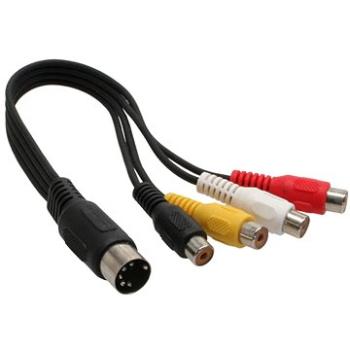 OEM Kábel audio DIN 5pin(M) - 4× cinch(F), 20 cm (CAGP20450BK20)