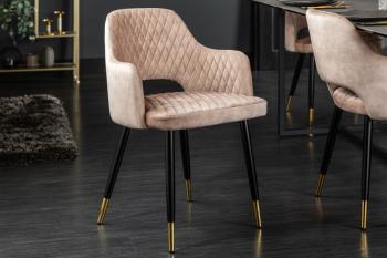 LuxD 24294 Dizajnová stolička Laney ružový zamat 