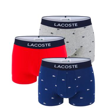 LACOSTE - 3PACK boxerky Lacoste ultra comfortable stretch cotton logo red & blue-L (90 - 98 cm)